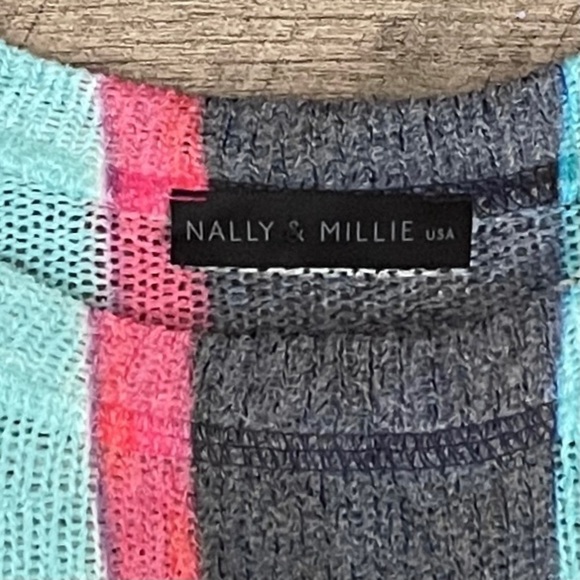 Nally & Millie Stripe Color Block 3/4 Sleeve Pullover Sweater Size XL - Picture 8 of 9